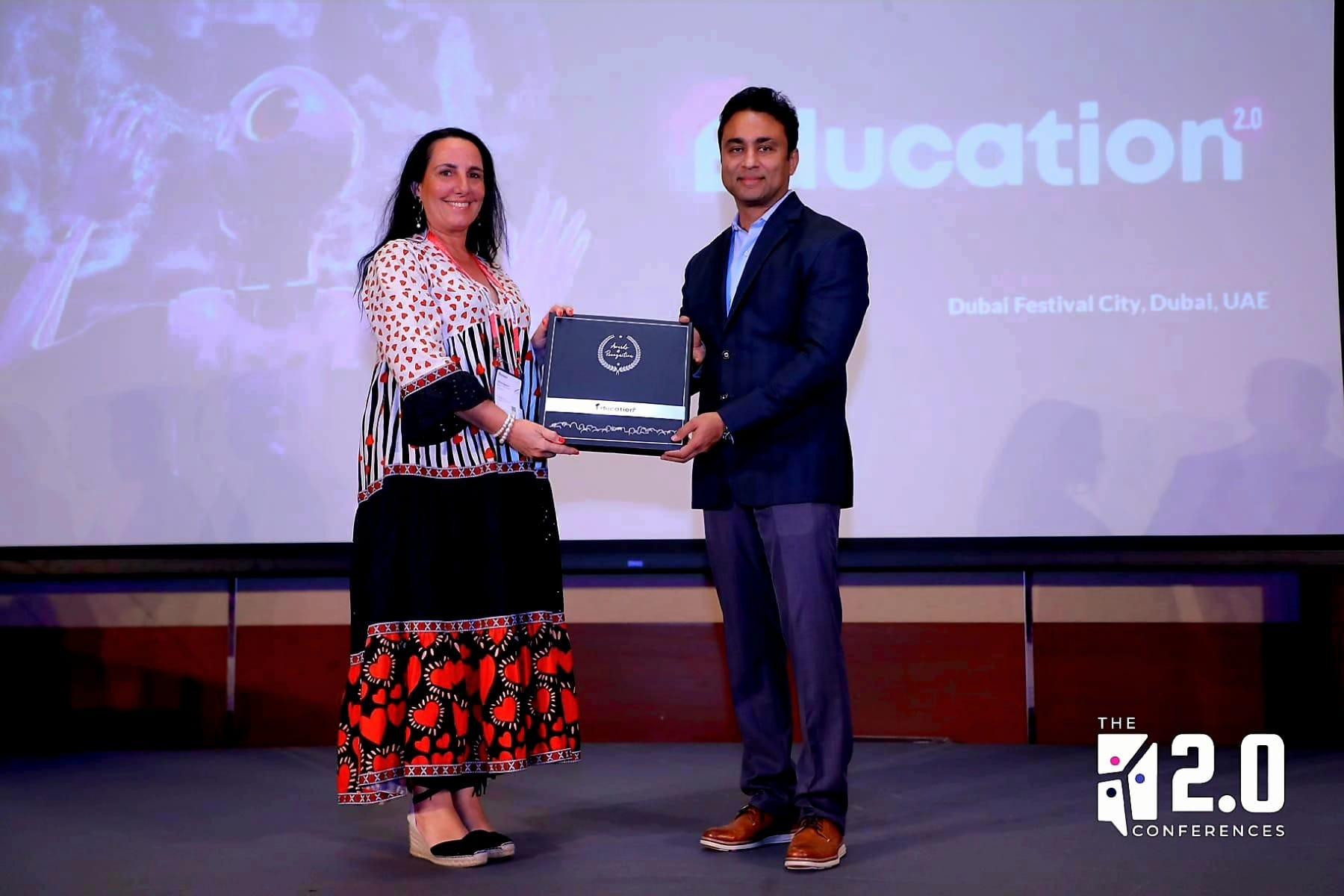 Receiving the 2024 Visionaries Award at the Education 2.0 Conference in Dubai