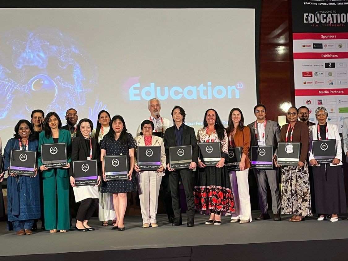 Celebrating with fellow award winners in Dubai