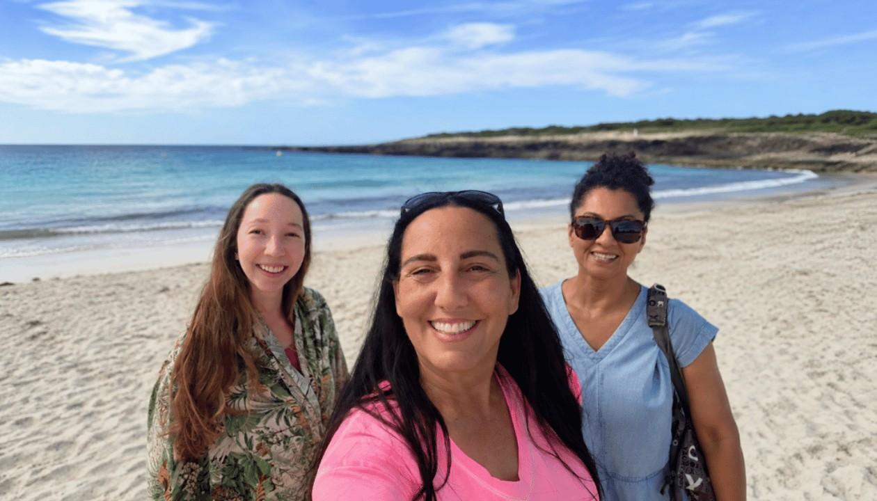 At Cala’n Bosch Beach with students