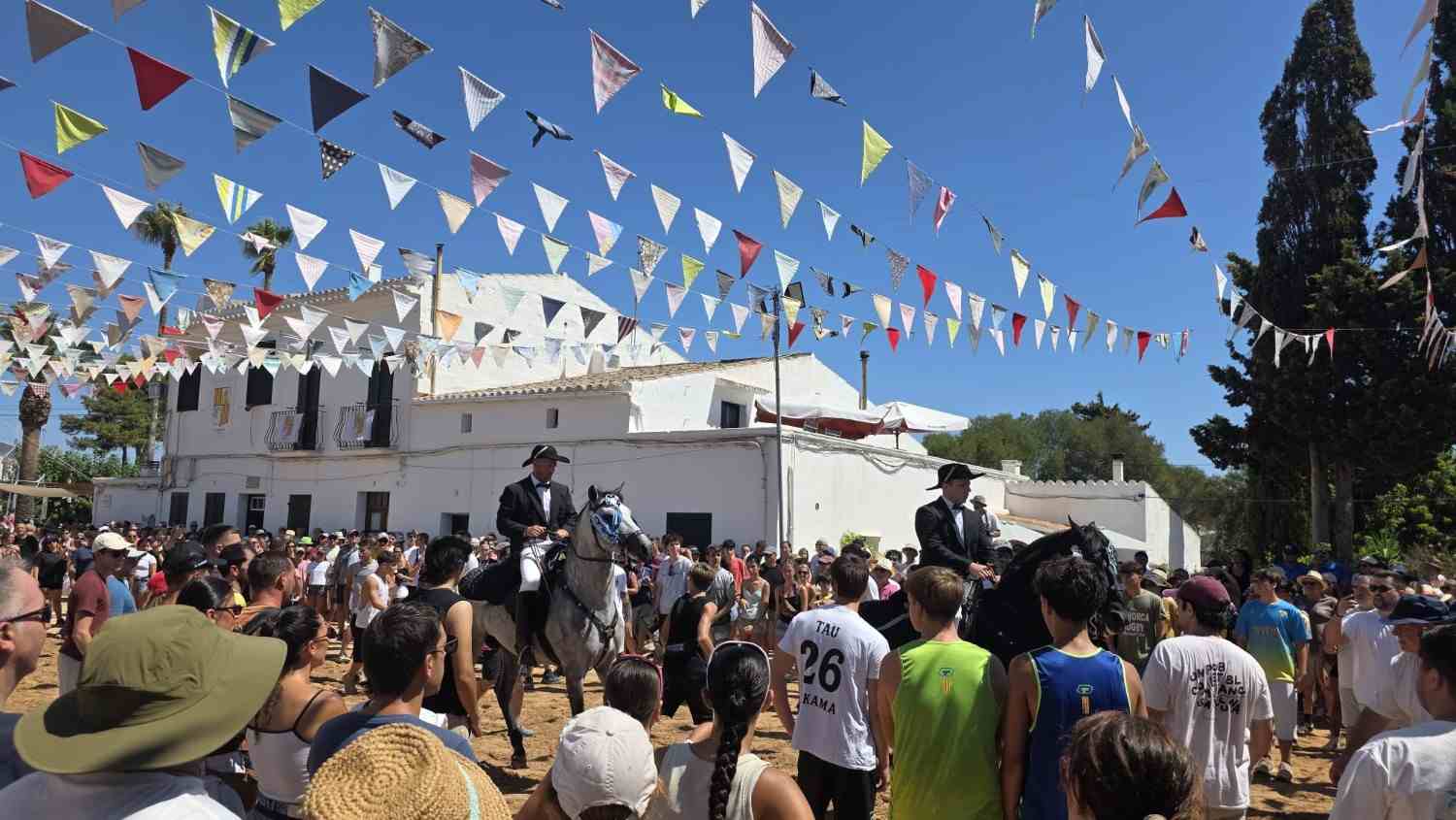 Horses and riders at a traditional Menorcan fiesta
